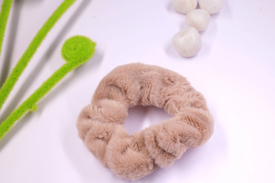 Velvet Dreams Scrunchies-Light Brown