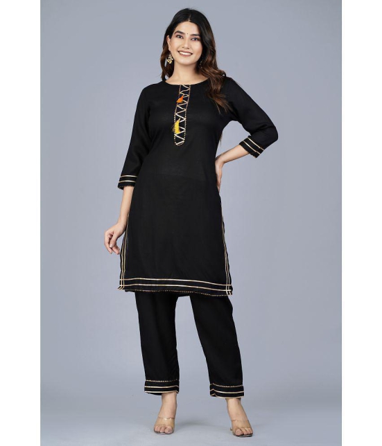 SIPET - Black Straight Rayon Women's Stitched Salwar Suit ( Pack of 1 ) - None