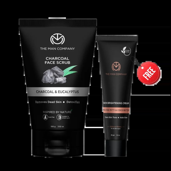 Charcoal Face Scrub | Charcoal & Eucalyptus Face Scrub and Free Face Cream