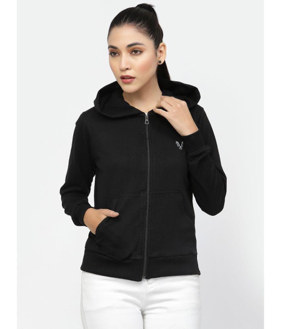 Uzarus Cotton Black Hooded Sweatshirt - None