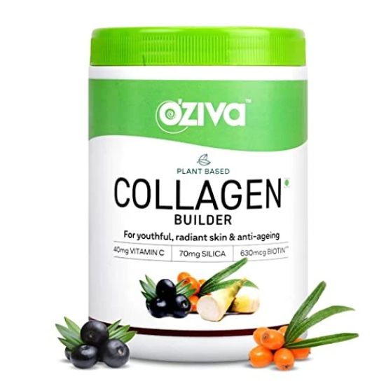 OZiva Plant Based Collagen Builder Classic 250g for Glowing  Youthful Skin  Collagen Powder for Women  Men