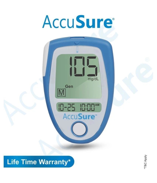 AccuSure Instant Digital Blood Glucometer Kit with 25 Strips,10 Lancet,1 Lancing device