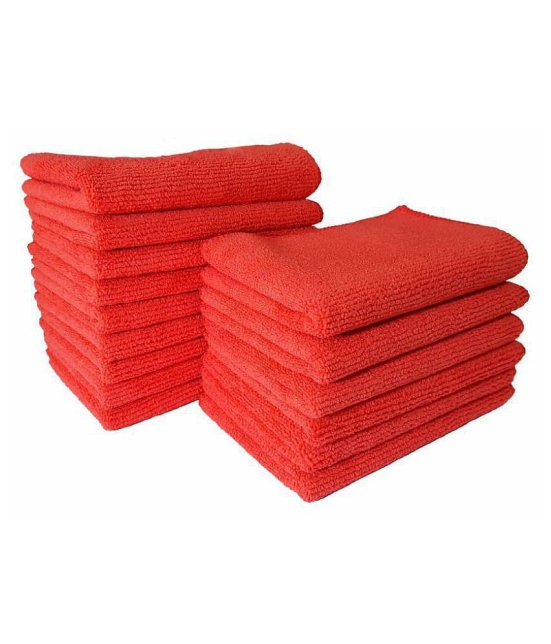 SOFTSPUN Microfiber Cloth - 15 pcs - Small - 20x30 cms - 340 GSM Red - Thick Lint & Streak-Free Multipurpose Cloths - Automotive Microfibre Towels for Car Bike Cleaning Polishing Washing & D