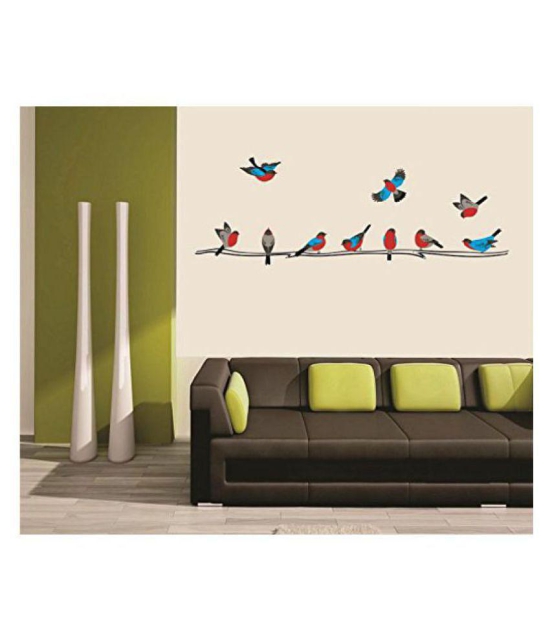 Print Mantras Wall Stickers Beautiful  Birds on a Tree Branch â?¦ Nature Sticker ( 50 x 140 cms )