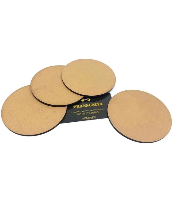 PRANSUNITA 10 inch Wood Circles for Crafts, Unfinished Blank MDF Wooden Rounds Slice Cut-Outs for DIY, Door Hanger, Sign, Painting, Decor- 4mm Thickness - Pack of 4 pcs