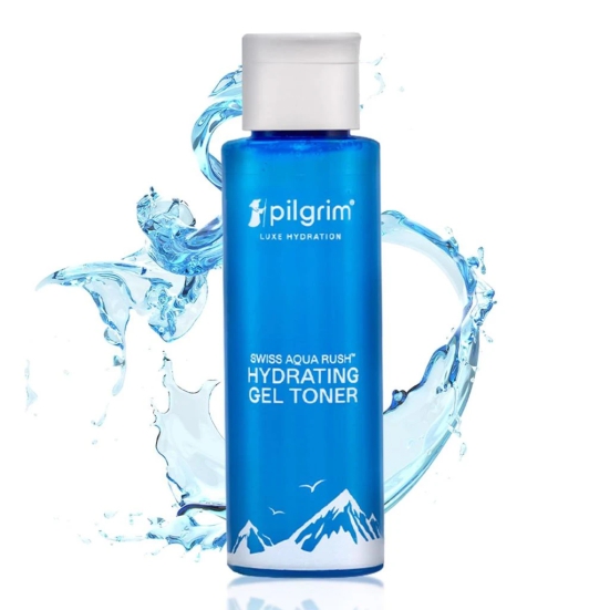 Pilgrim Swiss Aqua Rush? Hydrating Gel Toner 100ml | Crafted with powerful hydrators- Pentavitin, Aquaxyl, Swiss Aqua Rush? | Toner for glowing skin | For long lasting hydration plump & healthy skin |