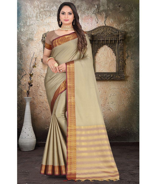 LEELAVATI - Cream Silk Saree With Blouse Piece ( Pack of 1 ) - Cream