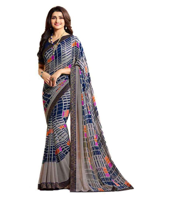 Gazal Fashions - Multicolor Chiffon Saree With Blouse Piece (Pack of 1)