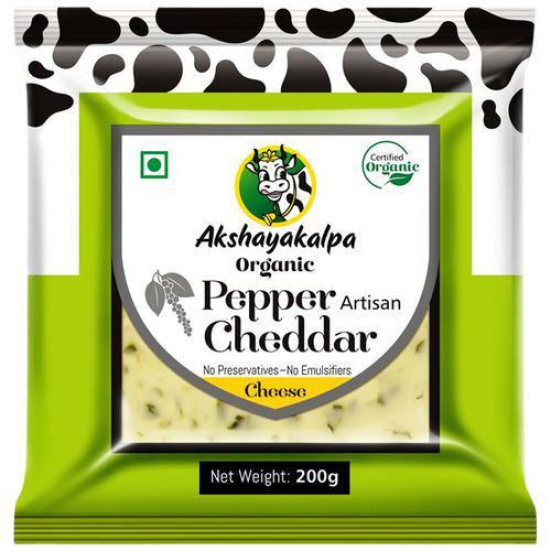 Artisan Organic Pepper Cheddar 200 Gm