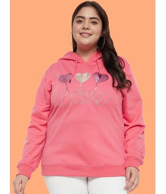 AUSTIVO Fleece Pink Hooded Sweatshirt - None