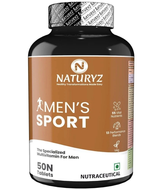 NATURYZ Mens Sport Multivitamin for men With 55 Vital Nutrients & 13 Performance Blends -50 Tablets