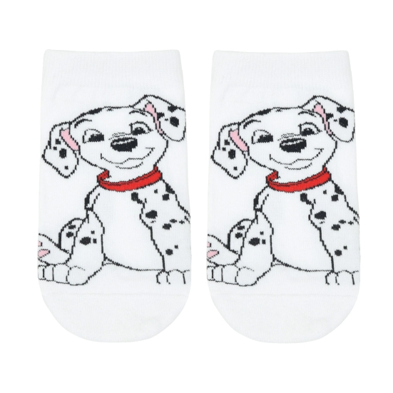 Balenzia x Disney Character Cushioned Ankle socks for women-101 Dalmations (Pack of 1 Pair/1U)-White-Stretchable from 19 cm to 30 cm / 1 N / White