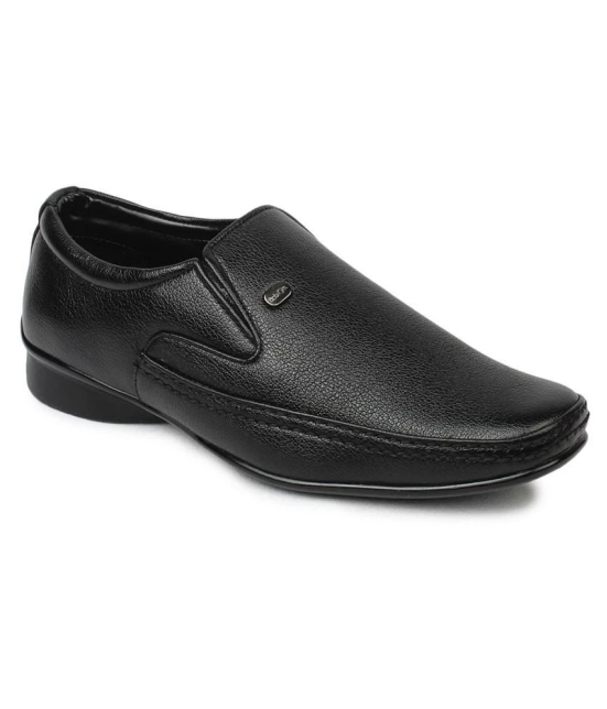 Action Slip On Artificial Leather Black Formal Shoes - None