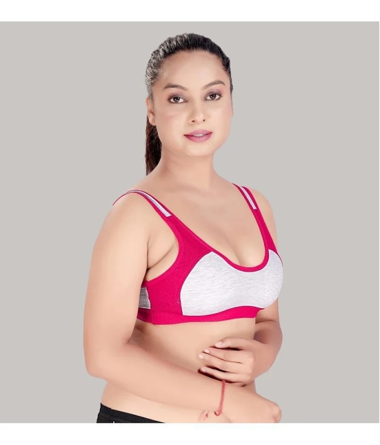 HAYA Pink Cotton Non Padded Womens Everyday Bra ( Pack of 1 ) - None