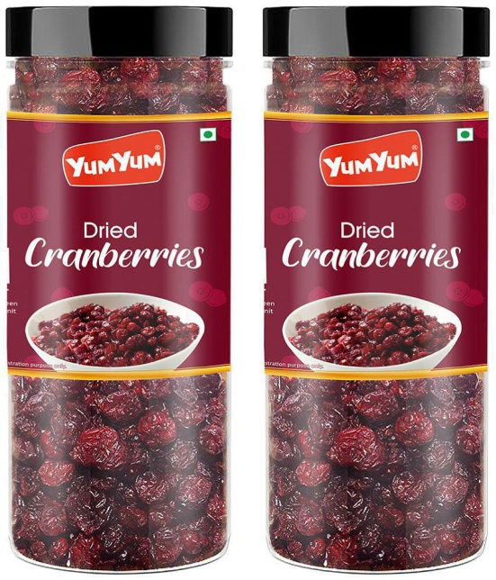 YUM YUM Premium American Whole Dried Cranberry 300g (Pack of 2-150g Each) Cranberries (2 x 150 g)