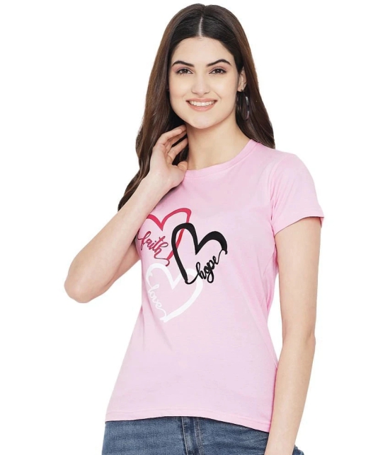 Fabflee Cotton Pink T-Shirts - Single - XL