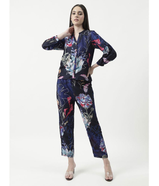 Pannkh Womens Floral Digital Printed Loungewear Shirt With Pant Set - None