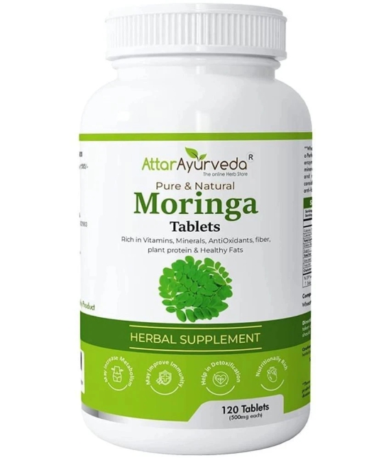 Attar Ayurveda Moringa Tablets 120 Tablets, 500 mg each | Pure and Natural, Highly Nutritious