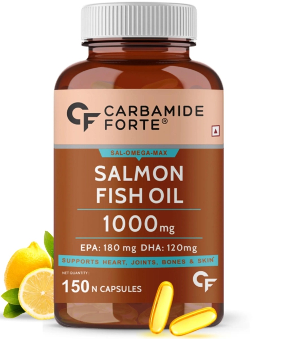 Carbamide Forte Salmon Fish Oil Omega 3 Capsule 1000 mg - Pack of 150 Softgel Capsules