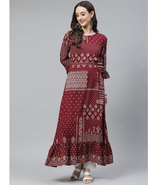 Divena - Maroon Viscose Womens A-Line Kurti ( Pack of 1 ) - None