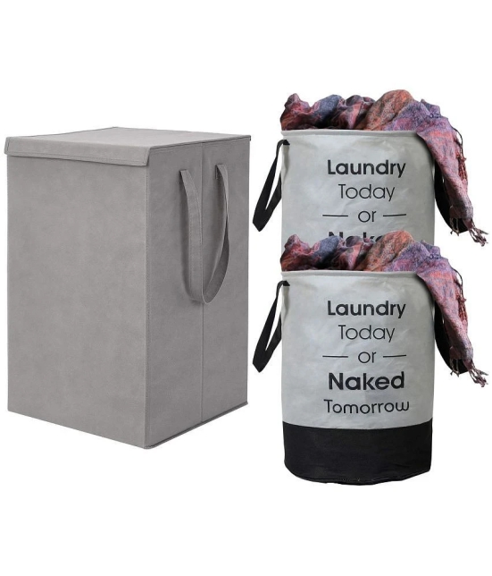 HOMETALES Grey Laundry Bag