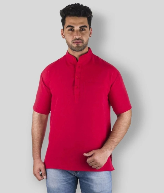 DESHBANDHU DBK - Red Cotton Mens Regular Kurta ( Pack of 1 ) - None