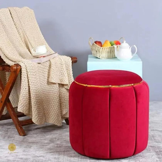 Dressing Table Sitting Stool-Maroon