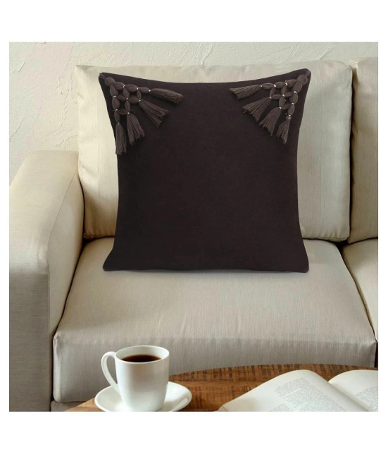 mezposh Single Others Cushion Covers 40X40 cm (16X16) - Brown