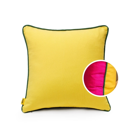 Reversible Cord Cushion Cover | Single Pink-Yellow 16