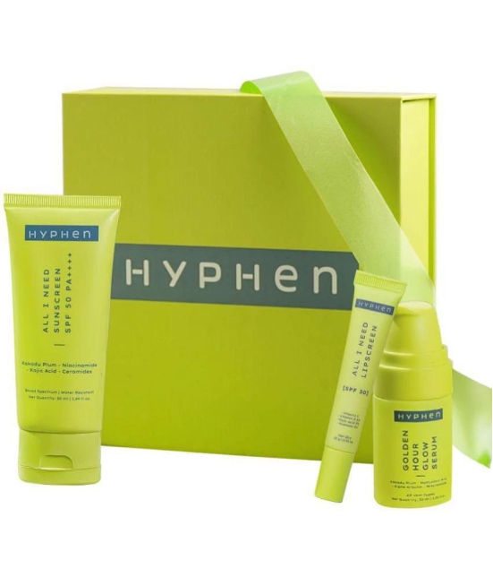 Hyphen Daily Glow Essentials Gift Kit - Routine with Face Serum Moisturizing Sunscreen & Lip Balm