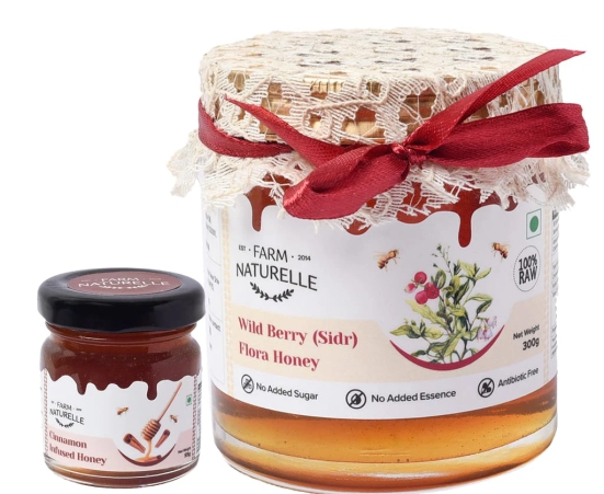 Farm Naturelle- Wild Berry (sidr) Flora Honey| 300g with Extra Another Flower Honey 55g