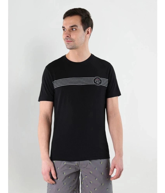 U.S. Polo Assn. Cotton Regular Fit Striped Half Sleeves Mens T-Shirt - Black ( Pack of 1 ) - None