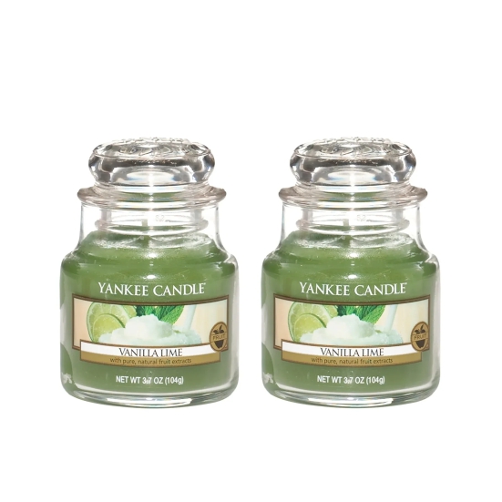 Yankee Candle Classic  Jar Vanilla Lime Scented Candles - Pack of 2