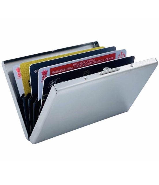 METAL CARD HOLDER WITH THE CAPACITY TO HOLD 10 CARDS (SILVER )