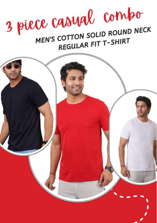 Men's 3 Piece Pack Single Jersey Round Neck T-shirt
