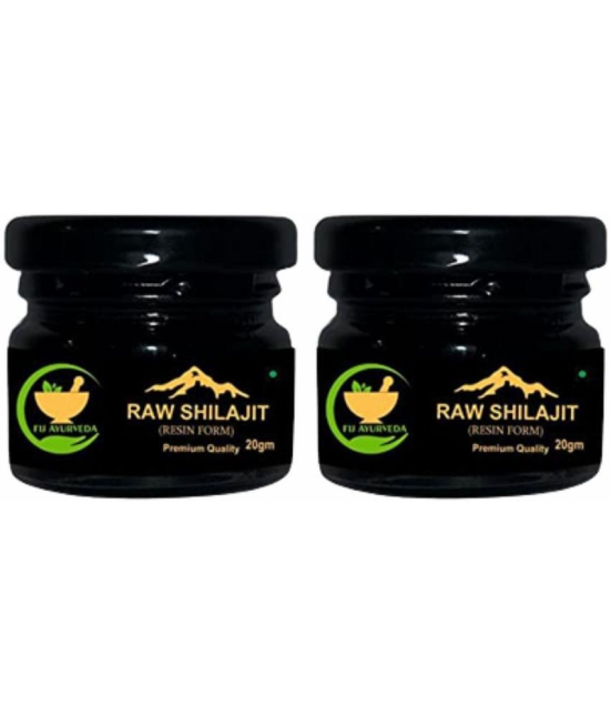 FIJ AYURVEDA Pure Ayurvedic Raw Shilajit/Shilajit Resin (Semi Liquid) Supports Power, Energy & Vitality - 40Gm (Pack of 2)