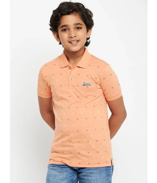 UNIBERRY - Peach Cotton Blend Boys Polo T-Shirt ( Pack of 1 ) - None