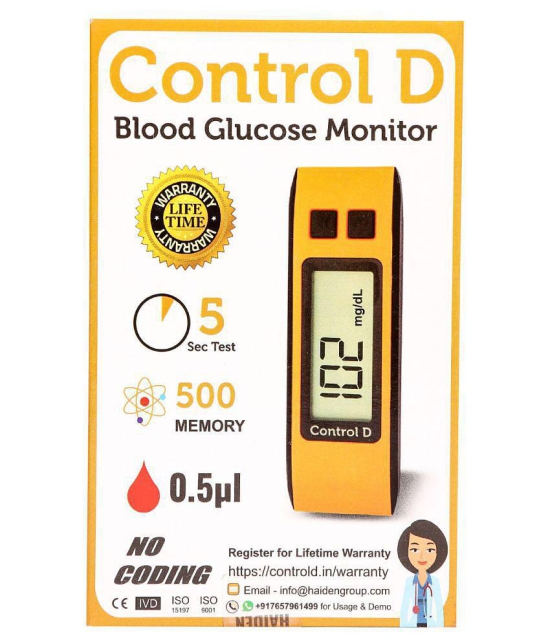 Control D Glucometer with 25 Strips for Diabetes Test Expiry Aug 2024