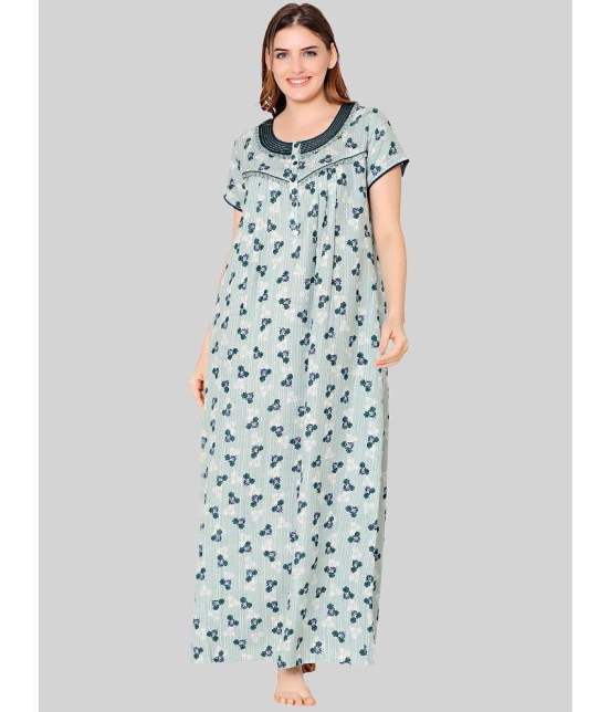 Bodycare - Sea Green Cotton Womens Nightwear Nighty & Night Gowns ( Pack of 1 ) - None