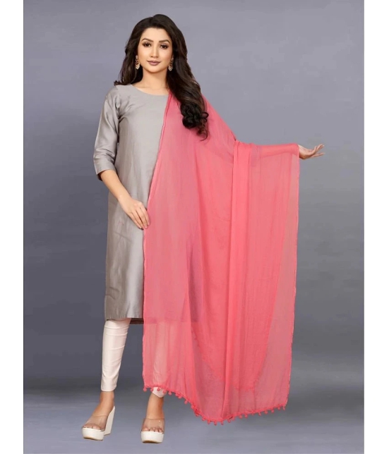 JULEE - Peach Chiffon Womens Dupatta - ( Pack of 1 ) - Peach