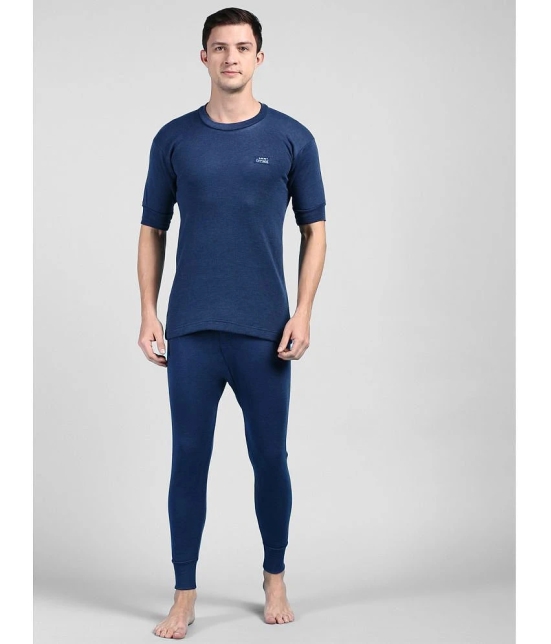 Lux Cottswool - Blue Cotton Blend Mens Thermal Sets ( Pack of 1 ) - None