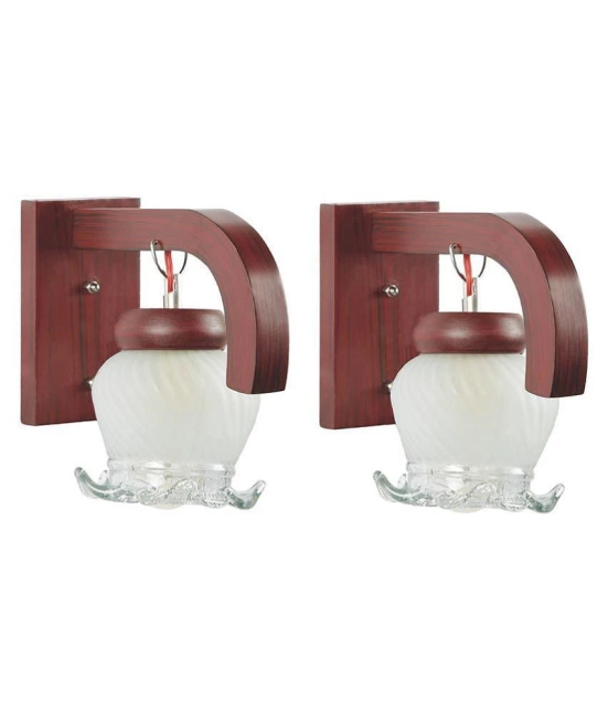 Somil Decorative Wall Lamp Light Glass Wall Light White - Pack of 2