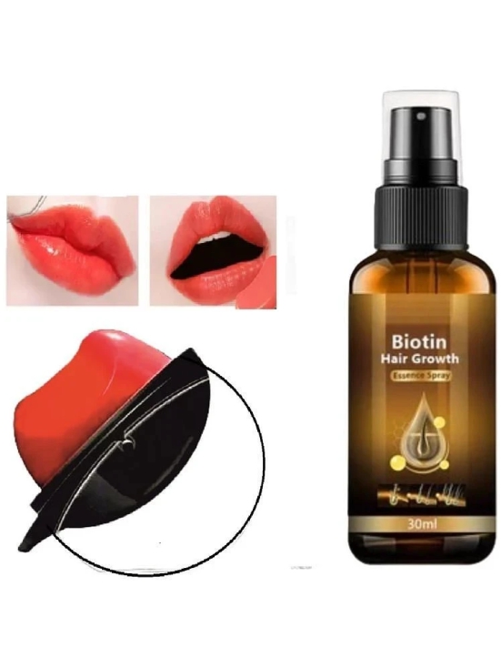 Biotin Hair Growth Spray 30ml & AppleDesign Red Lipstick, Creamy Look for Girls/Women Combo of 2 Items