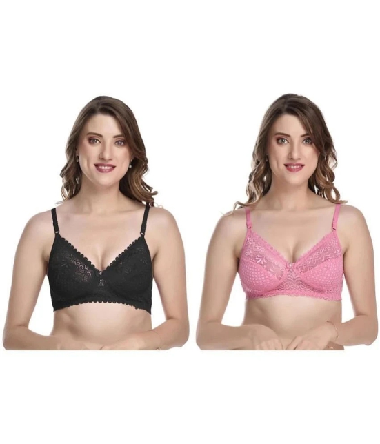 Kiran Enterprises Multicolor Net Non Padded Womens Everyday Bra ( Pack of 2 ) - None