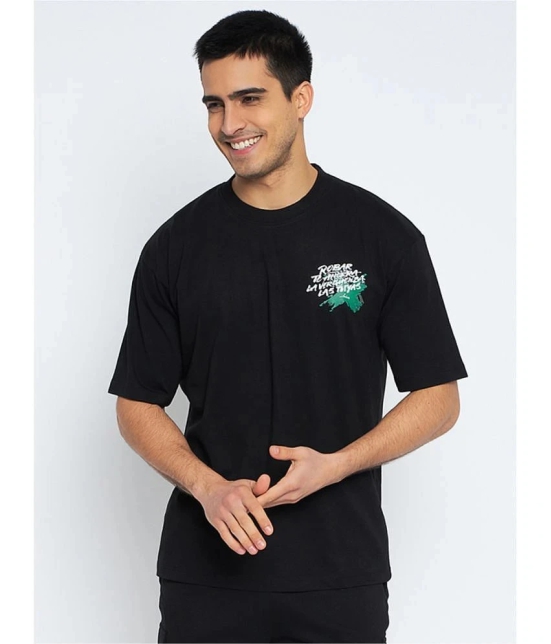 Wild West Cotton Blend Regular Fit Printed Half Sleeves Mens T-Shirt - Black ( Pack of 1 ) - None