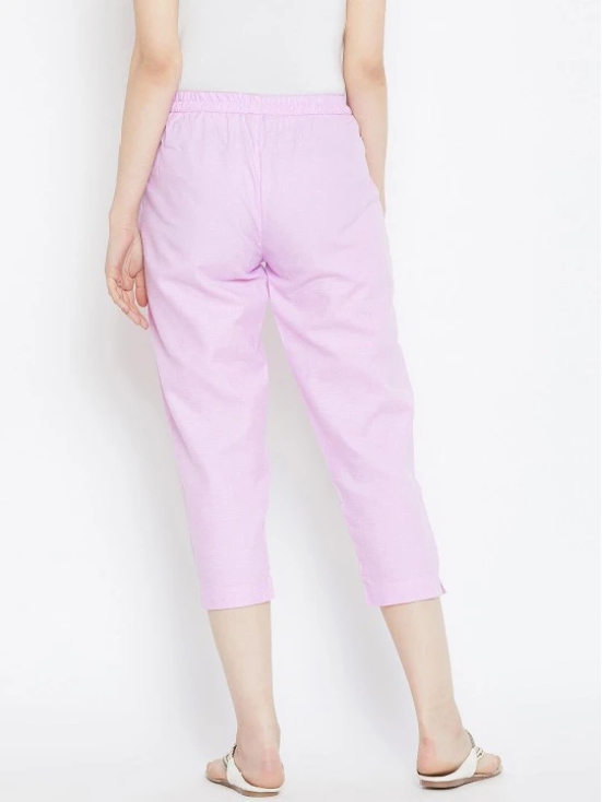 Women Lavender Textured Relaxed Trousers