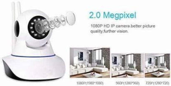 CCTV 1080p Wireless Camera WiFi Mobile 360°Live Alarm TwoWay Audio Night Vision Security Camera  (256 GB, 1 Channel)