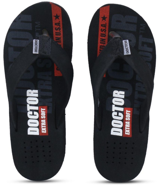 DOCTOR EXTRA SOFT - Black Mens Thong Flip Flop - None