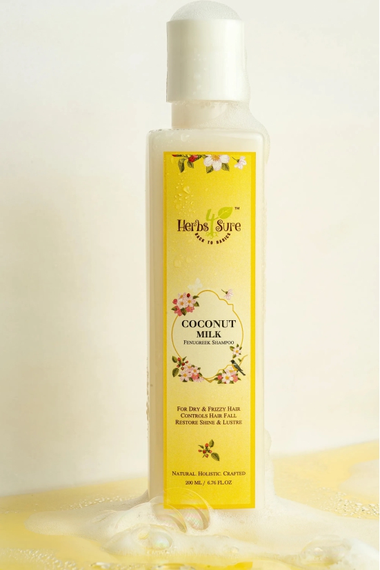 COCONUT MILK & FENUGREEK SHAMPOO- For Dry frizzy Unmanageable Hair- Gives Bounce and Shine to hair-200ml