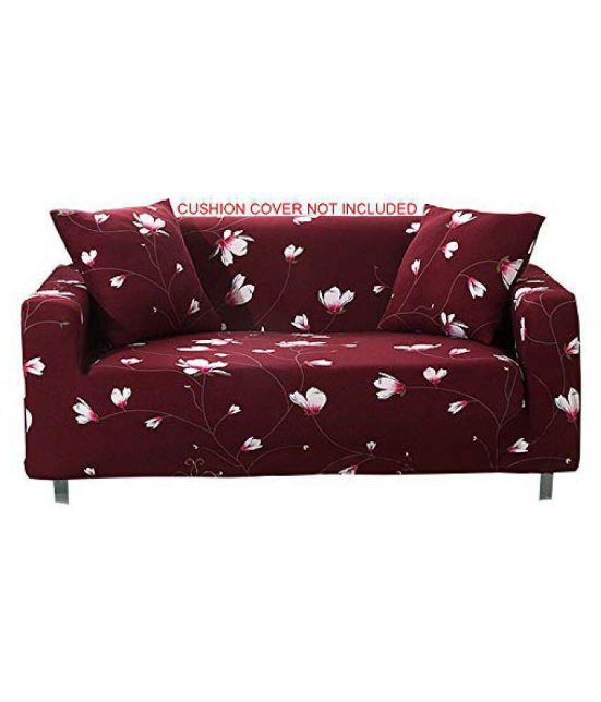 House Of Quirk 2 Seater Maroon Polyester Single Sofa Cover - Maroon